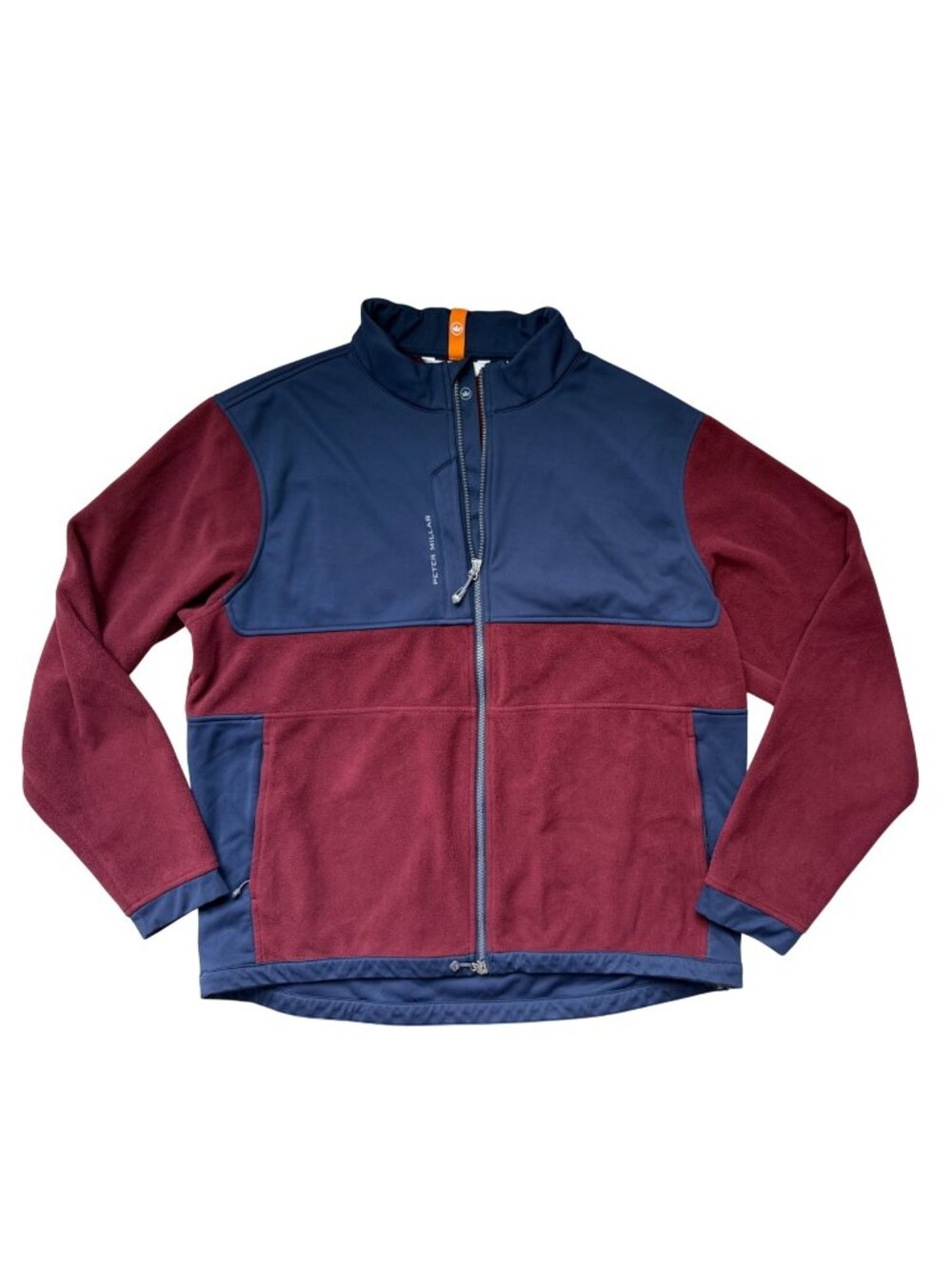 Peter Millar Men's XL Thermal Block Jacket Fleece Soft Shell Full Zip Maroon